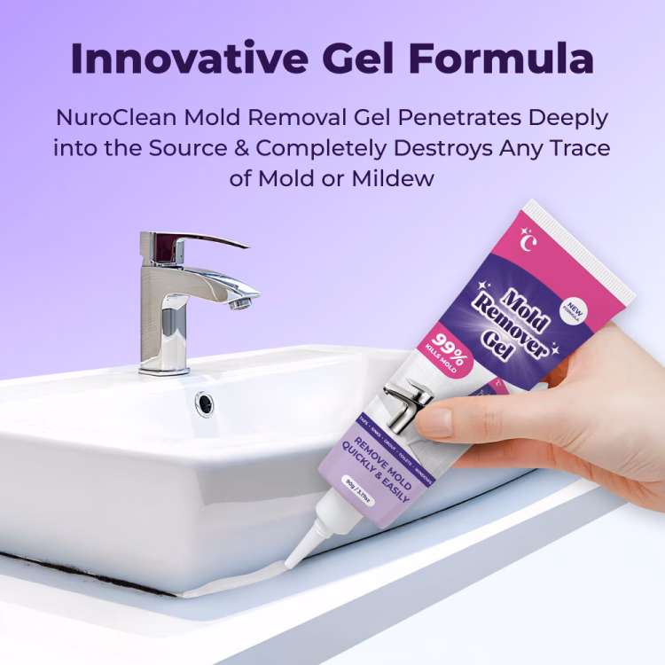NuroClean gel formula clinging to a vertical surface